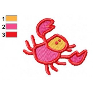Cartoon Crab Embroidery Design